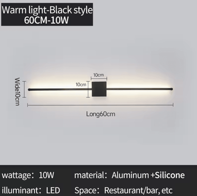 Inspire Curations Modern Minimalist Long Strip LED Wall Sconce 60 Cm tricolor No Rc