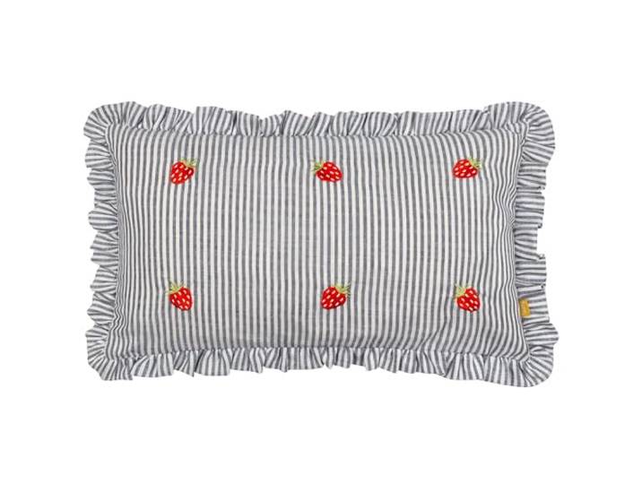 furn. Les Fruites Geborduurd Polyester Gevuld Kussen Met Ruches - Aardbeien - 30x50cm