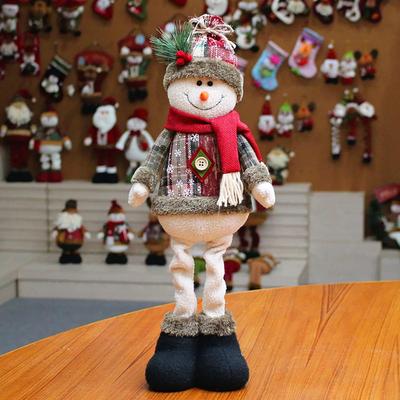 HomeDecorAndMore LLC Festive Santa & Snowman Stretchable Legs Christmas Decor shape A