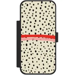 Nivocase Klapphülle für Apple iPhone 18 Pro Max Handyhülle aus Kunst Leder NIVOflip schwarz Kunst Punkte (Apple iPhone 18 Pro Max), Smartphone Hülle, Schwarz