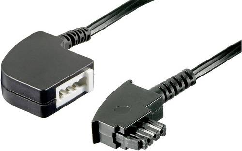 Basetech Telefon (analog) Verlängerungskabel [1x TAE-F-Stecker - 1x TAE-F-Buchse] 6.00m Schwarz