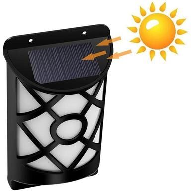 Everyday Crate Solar Flame Motion Sensor Wall Light With 66 LEDs For Garden, Patio & Outdoor Security Solar Flame Motion Sensor Wall Light With 66 LEDs For Garden, Patio & Outdoor Security