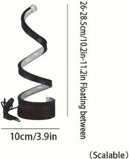 Inspired Finds Modern Spiral LED Table Lamp With USB Adjustable Brightness Warm White Light For Bedroom, Living Room & Office 3