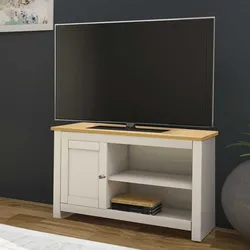 TV Lowboard Fernsehtisch im Skandi Design mit zwei offenen Fächern