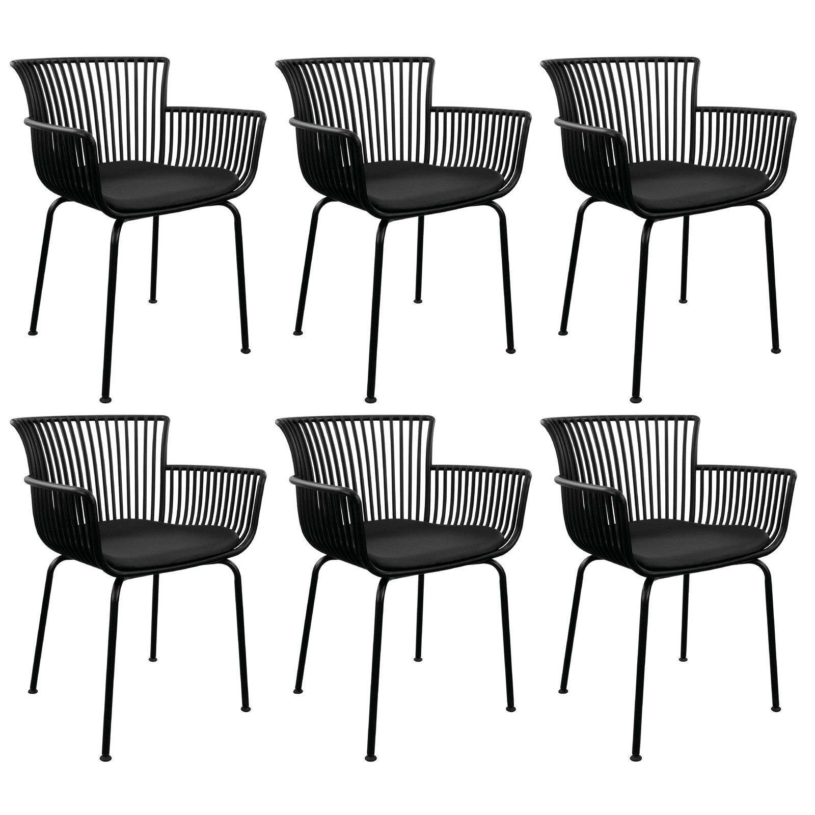 Kick Collection Set van 6 tuinstoelen Otis Zwart