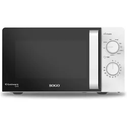 Sogo Microwave & Grill with Enameled Cavity, and 255mm Rotating G, Mikrowelle, Weiss, Schwarz