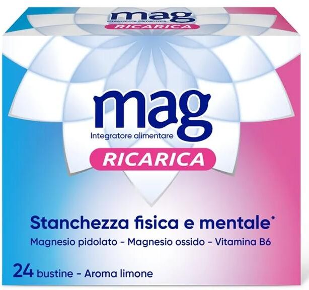 MAG Ricarica nesio Pidolato 24 Bustine Contro Stanchezza Mentale e Fisica