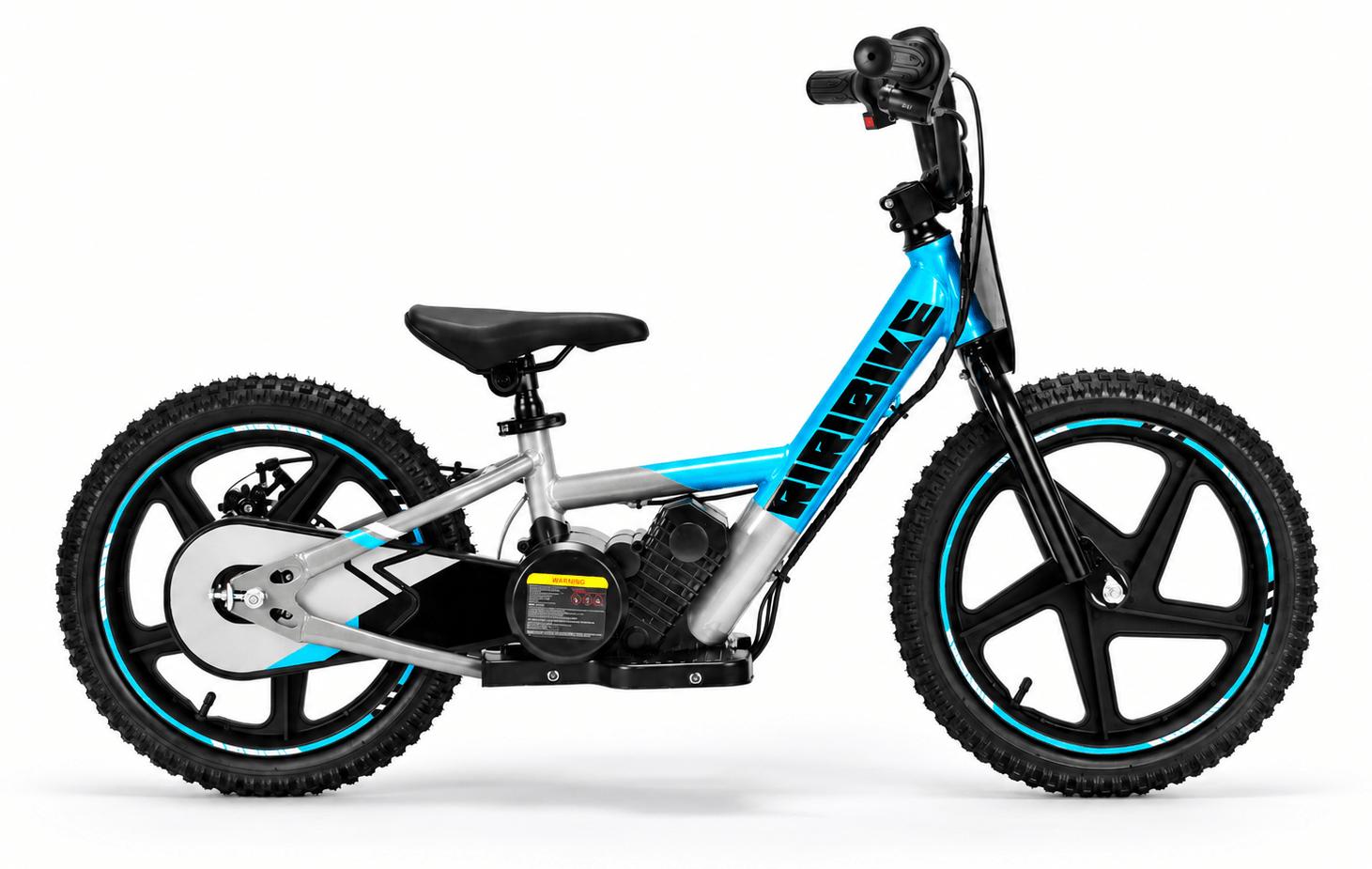 Elektro Laufrad für Kinder RIRIBIKE RTX6 S 24V (16"), Blau, Lithium-Akku, 250-W-Motor, Scheibenbremse