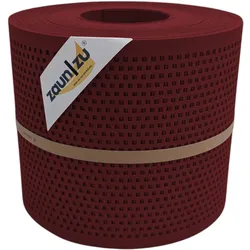 zaun zu® Sichtschutzstreifen Gelocht Quadrat Muster für Doppelstabmatten Bordeauxrot 26m