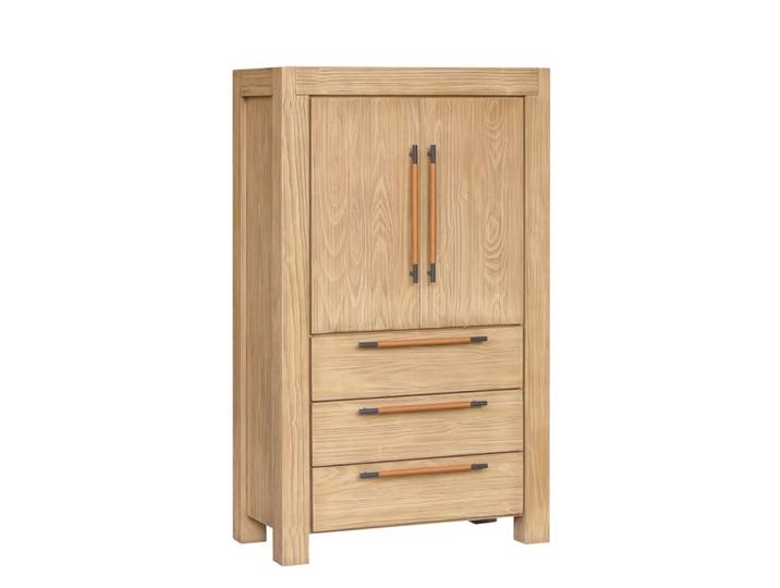 Armoire style contemporain, 2 portes, 3 étagères et 3 marron
