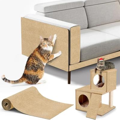 Inspired Finds Self Adhesive Cat Scratcher Furniture Protector Mat For Sofas, Walls & Corners khaki 0.98x1.97ft