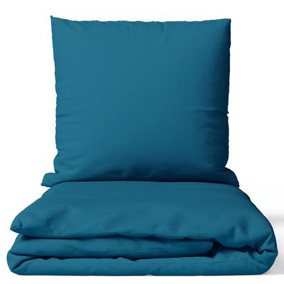 NYVI Bettwäsche Set DreamScience Mikrofaser Uni - Atmungsaktiv & Weich - Mit Reißverschluss 155x220 + 80x80 cm petrol