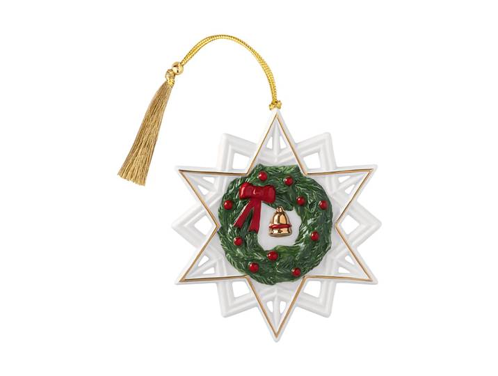 Villeroy & Boch Décoration étoile Christmas Classics Blanc-vert
