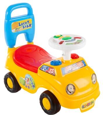 Ride On Activity Car- with Steering Wheel, Lights, Sounds, Music for Babies, Toddlers Learning to Walk by Lil' Rider - White