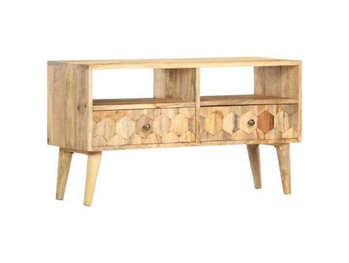 smnyxs TV-Schrank, 90 x 30 x 50 cm, Mangoholz, massiv Handgefertigte Anrichte, einzigartige Maserung, Stauraum, einfache Montage, Wohnzimmer