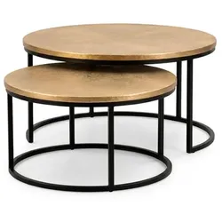 Sormani Couchtisch-Set Sydney Alu, Eisen, Stahl & Metall Gold Messing