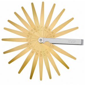 Helios-Preisser Fühlerlehre 0607403, aus Messing, 0,05 bis 1 mm Messbereich, 20 Blatt