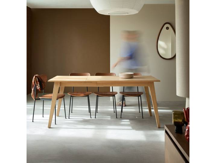 Ausziehbarer Tisch aus massivem Eichenholz 4-6 Pers. Esmée - Natur - Oak