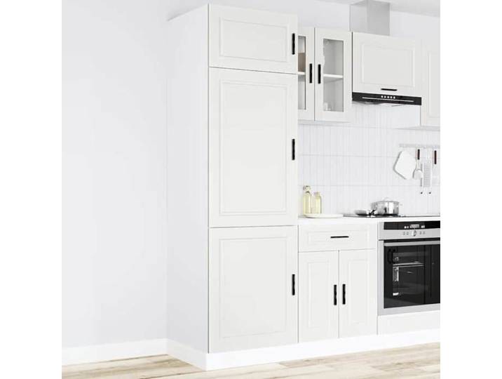 Blanc Vitrine de cuisine - Meuble pour cuisine - Étagère de cuisine Porto blanc bois d'ingénierie[961507]