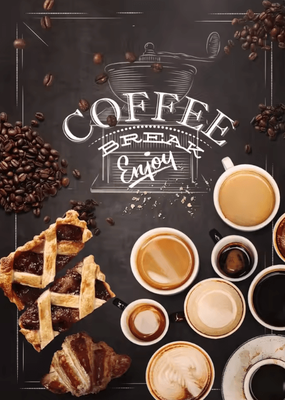 Inspire Curations Vintage Coffee Chalkboard Canvas Poster Nordic Cafe Kitchen Wall Art Decor 4 30x40cm No Frame