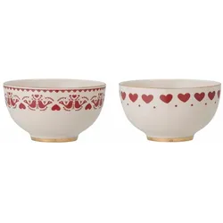 Bloomingville 2er Set Schüssel Jolly mit Muster, Ø14 x H7,5 cm, 2er Set