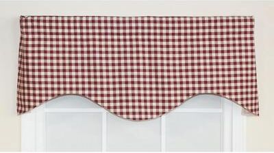 RLF Home Picnic Check Cornice Window Valance - Red
