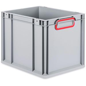 Allit Eurobox ProfiPlus EuroBox 432, grau, 28,5 Liter, geschlossene Griffe in rot, 40 x 30 x 32cm