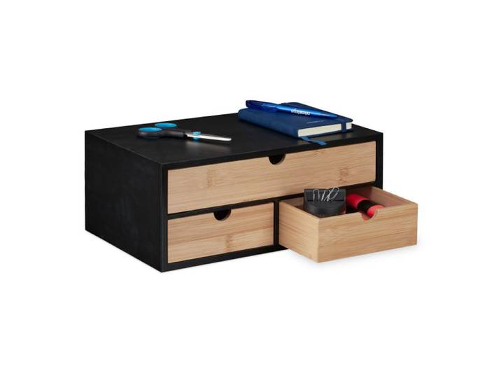 Relaxdays Schreibtisch Organizer mit 3 Schubladen
