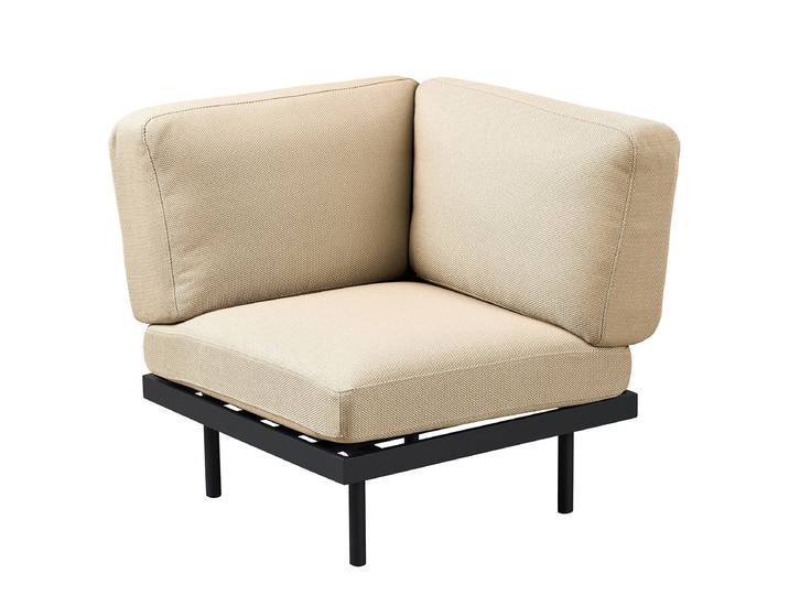 Élément d’angle de jardin Modica 84 x 83 x 84cm Beige/Beige