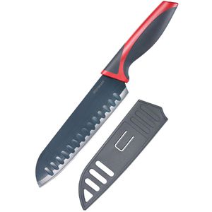 Westmark Santokumesser 14562270, 17 cm Edelstahlklinge mit Kullenschliff, Kunststoffgriff