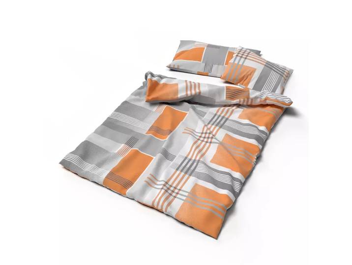 Lotus Bettwaren - Lotus Bettwäsche Jersey Jeffrey orange, Jeffrey Jersey Bettwäsche Orange, 160 x 240 cm, Multicolor