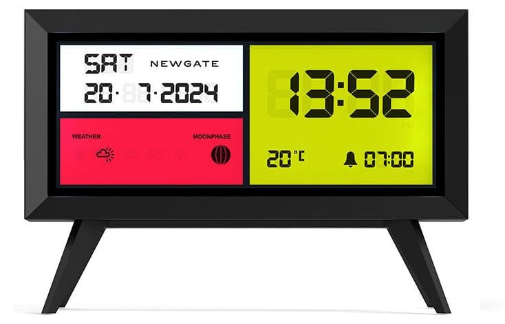 Newgate Spectronoma LCD-wekker - Zwart