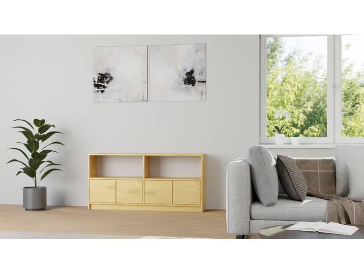 Kleines TV-Regal Buche Natur geölt
