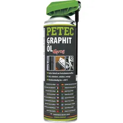 Petec 72250 Graphitöl Spray - 500ml - Spraydose - bis 450 Grad