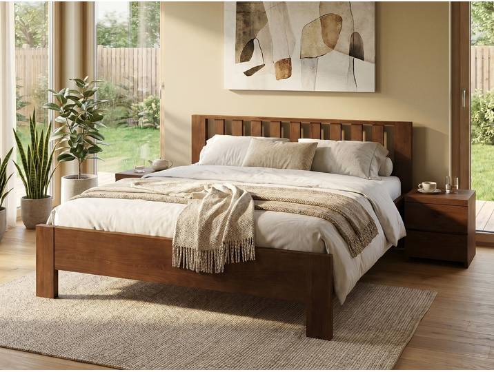 Bett Kernbuche Dunkel „Bernhard“ 200 x 200 cm Massivholz Buche Dunkel