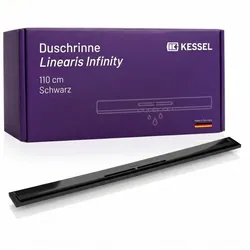 KESSEL Duschrinne Linearis Infinity aus Edelstahl V4A 45202.11 bodengleiche  Design-Duschrinne, individuell verlängerbar, 1100 mm, Black gebürstet