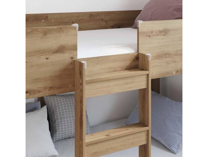 KTHLBRH Etagenbett Eiche Handwerk 90 x 190 cm Technisches Holz, 2-Sitzer, modernes Design, platzsparend, mit Leisten, leicht zu reinigen