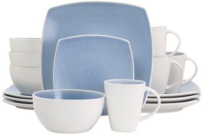 Gibson Elite 16 Piece Soho Lounge Reactive Glaze Stoneware Dinnerware Set in Light Blue