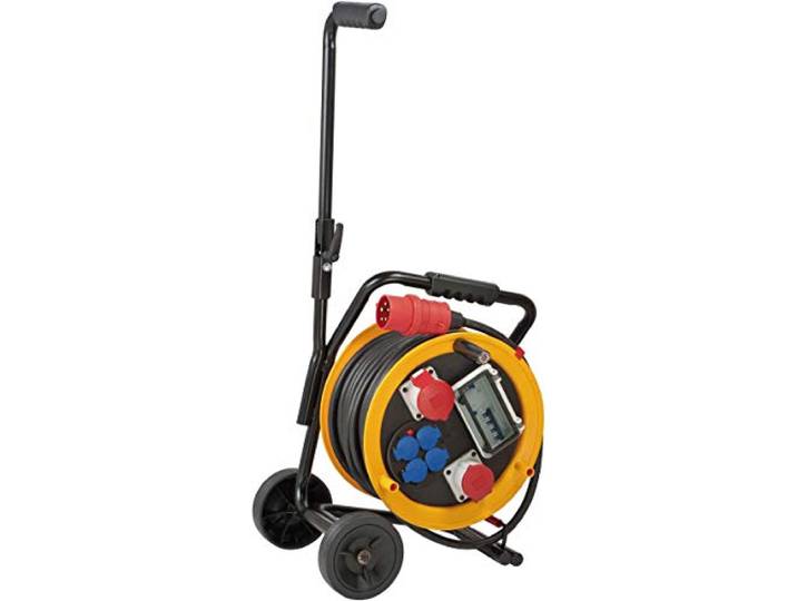 Brennenstuhl Brobusta CEE 2 FI IP44 Industrie-/Bauunternehmer mit Rollwagen, 30m - Spezialgummi (für Baustelle und Außen, Made in Germany) gelb