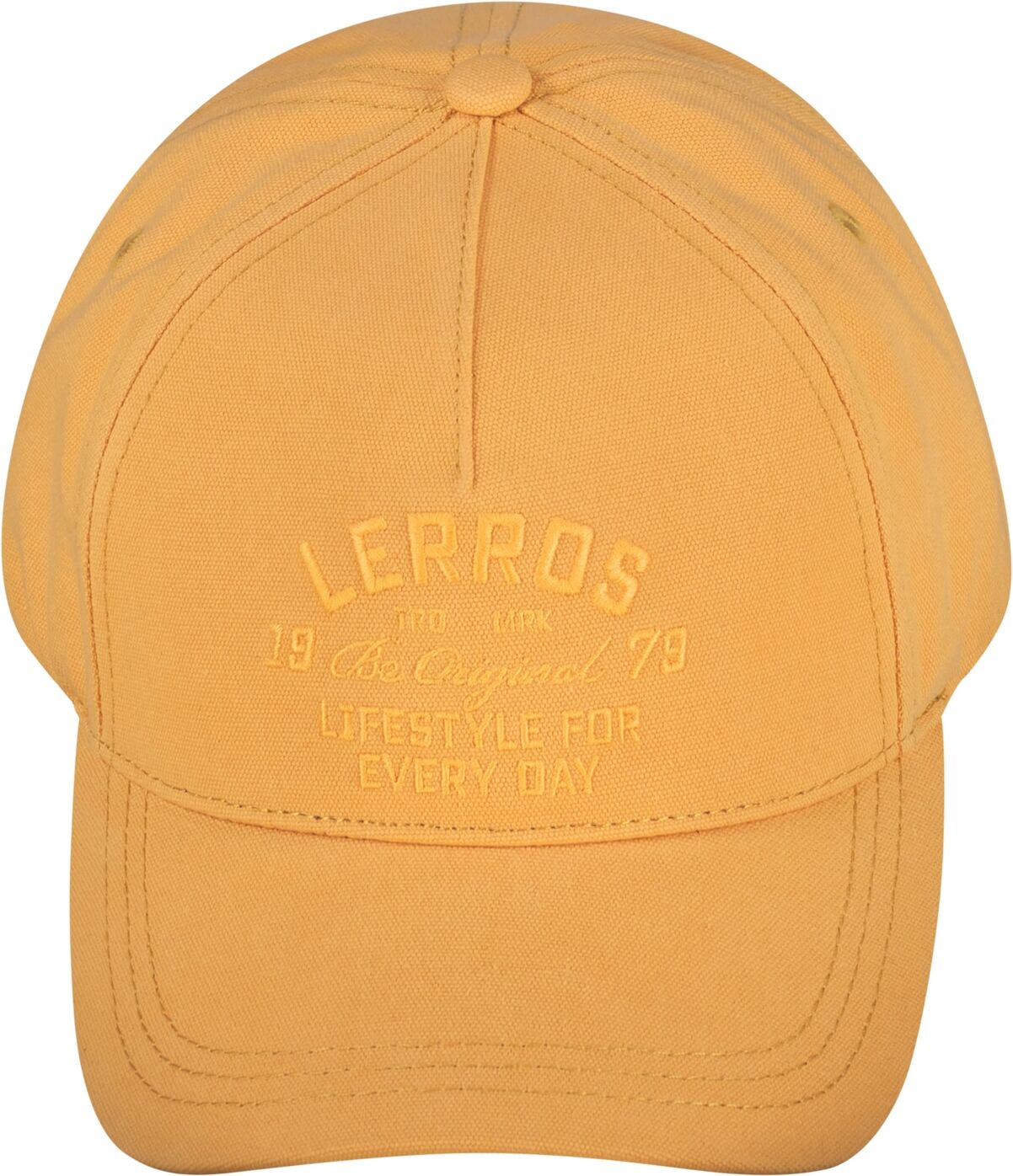 Baseball Cap LERROS "Unifarbene LERROS-Basecap", Herren, Gr. Normalgrößen, gelb (dull peach), Baumwolle, Caps Baseball Cap