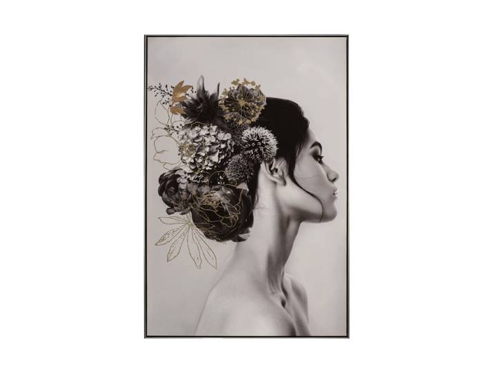 Handgemaltes Bild „Schönheit mit Blumen“ 82.5 x 122.5 cm Multicolor Crea Collection