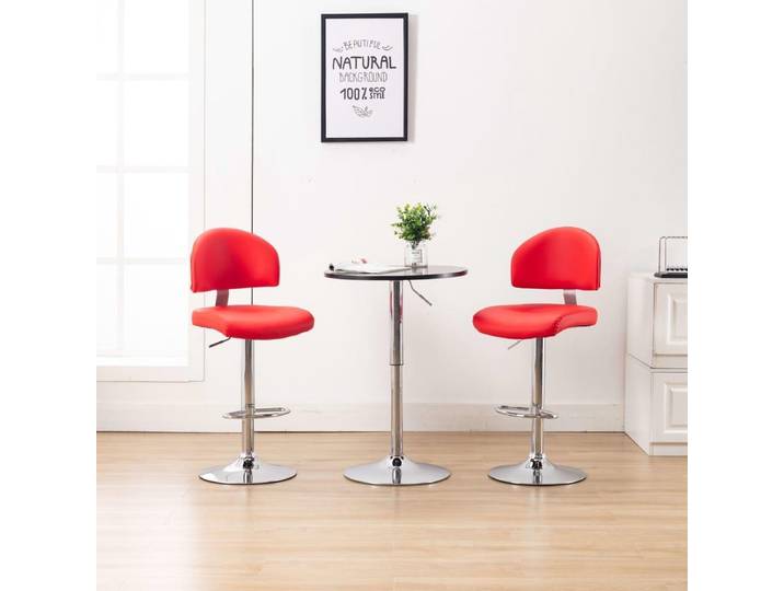 vidaXL - Barstoelen - 2 - st - kunstleer - rood