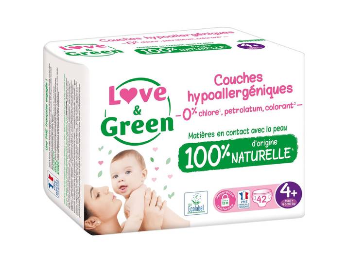 LOVE &amp; GREEN Couches hypoallergéniques et écologiques T4+ x 42