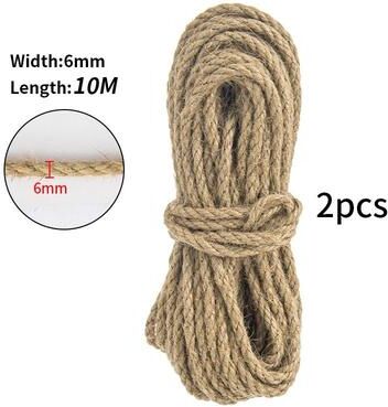 Uplifted Finds Premium Natural Sisal Rope High Performance Cat Tree Repair & DIY Scratching Post Replacement 2 Pcs 6 Mm Jute(10m)