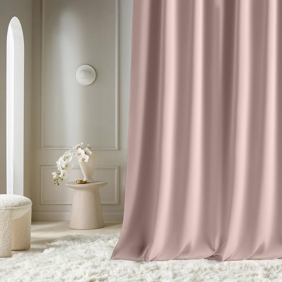 Gordijn Aura Poederroze - Modern ontwerp