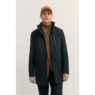 Regenmantel BUGATTI "Rainseries", Herren, Gr. 50, schwarz (390, marine), 100% Polyester, unifarben, normal, normaler Saum, Mäntel, Modern Fit wasserdicht und atmungsaktiv