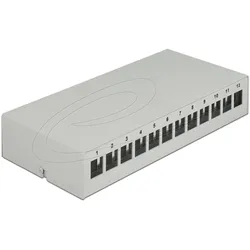 Delock Keystone Patchpanel 12 Port grau, Server Zubehör, Grau