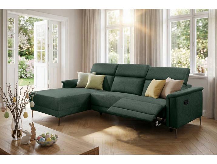 OTTO home Ecksofa LUND, Struktur-Bezug, L-Form, 261cm, man. /elektr. Relaxfunktion, auch mit USB A-Anschluss sowie Kopfteilverstellung