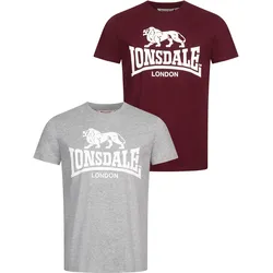 Lonsdale Herren T-Shirt normale Passform Doppelpack KELSO
