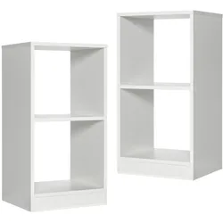 Helloshop26 - 2er-Set Bücherregalböden 38 x 33 x 72,5 cm verstärkte Stabilität modernes Design weißes Holz 20_0011839